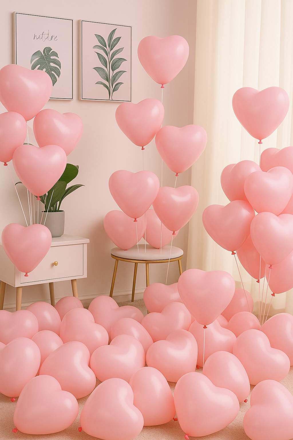 Ballon rose en forme de cœur
